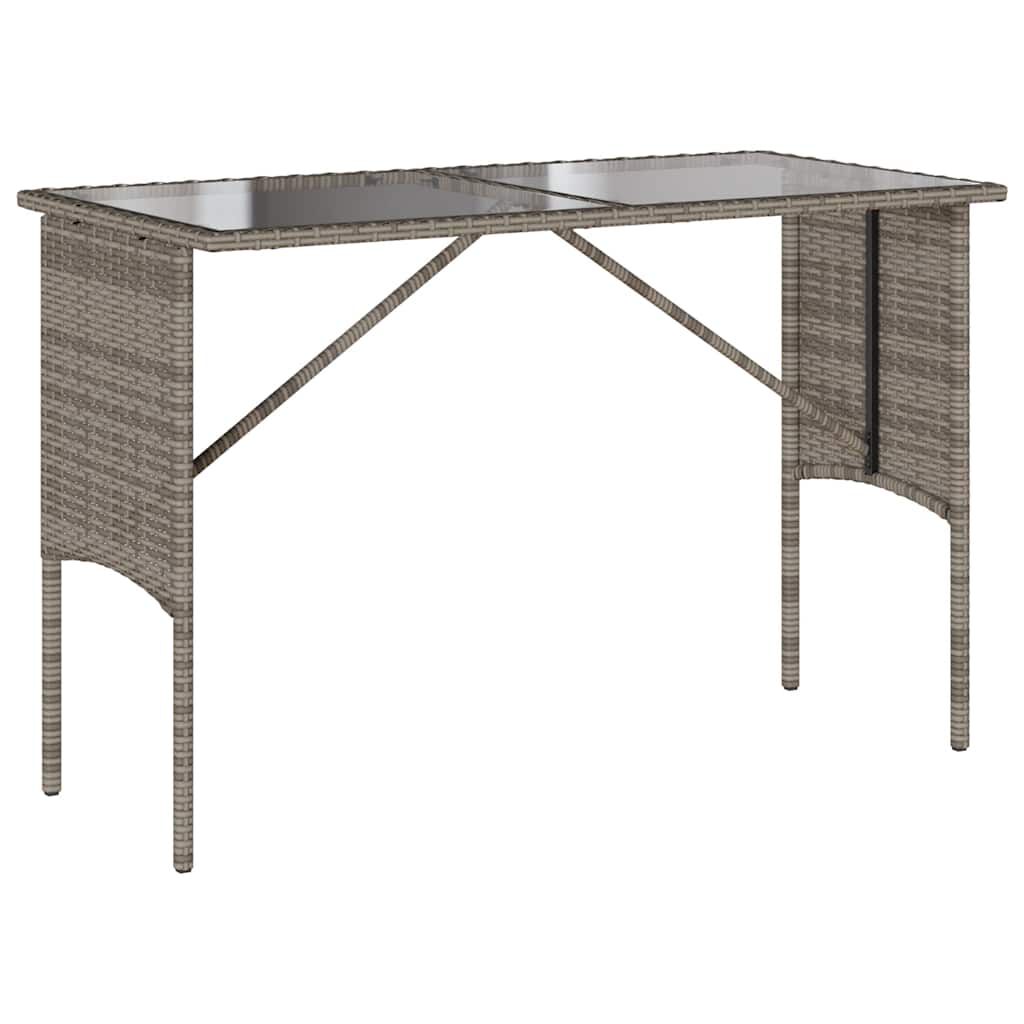 vidaXL 3 Piece Garden Dining Set with Cushions Grey Poly Rattan