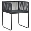 vidaXL 3 Piece Garden Dining Set PVC Rattan Black and Brown