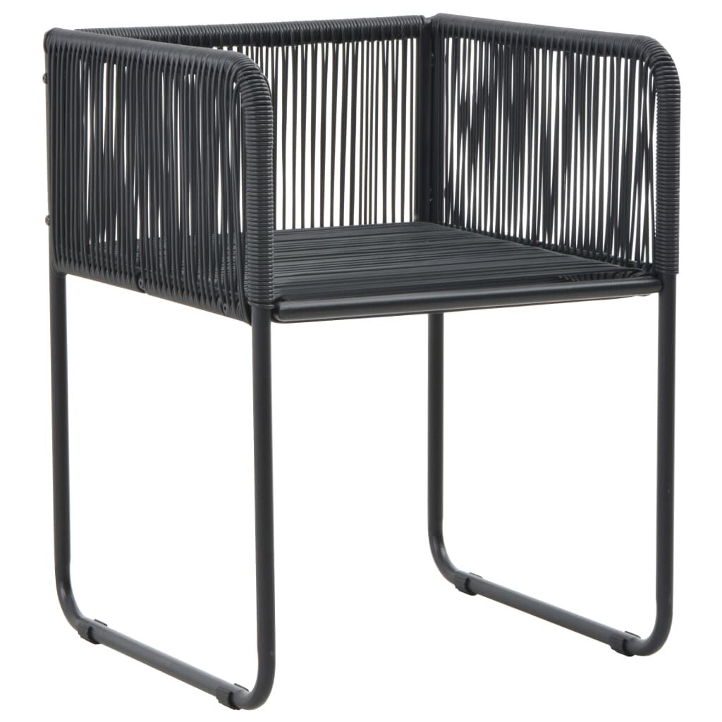 vidaXL 3 Piece Garden Dining Set PVC Rattan Black and Brown