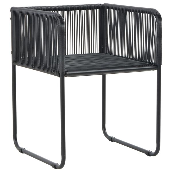 vidaXL 3 Piece Garden Dining Set PVC Rattan Black and Brown