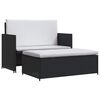 vidaXL 2 Piece Garden Lounge Set with Cushions Poly Rattan Black