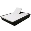 vidaXL Outdoor Lounge Bed with Cushion Poly Rattan Black