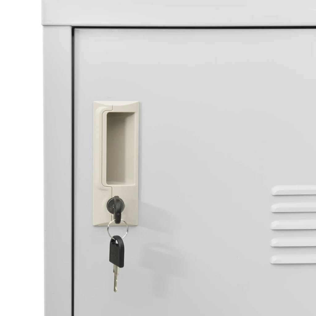 vidaXL Locker Cabinets 5 pcs Light Grey 90x45x92.5 cm Steel