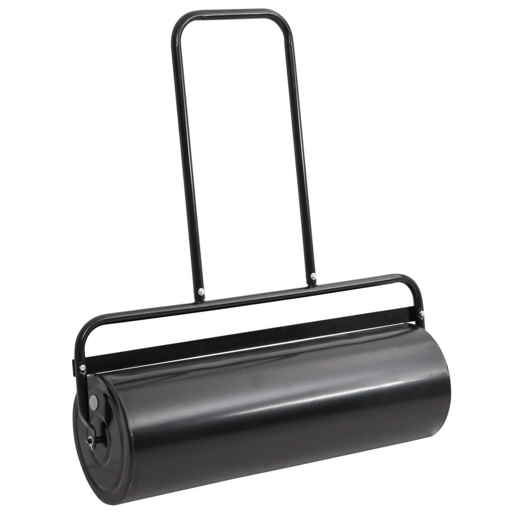 vidaXL Garden Lawn Roller with Aerator Clamps Black 63 L Iron and Steel
