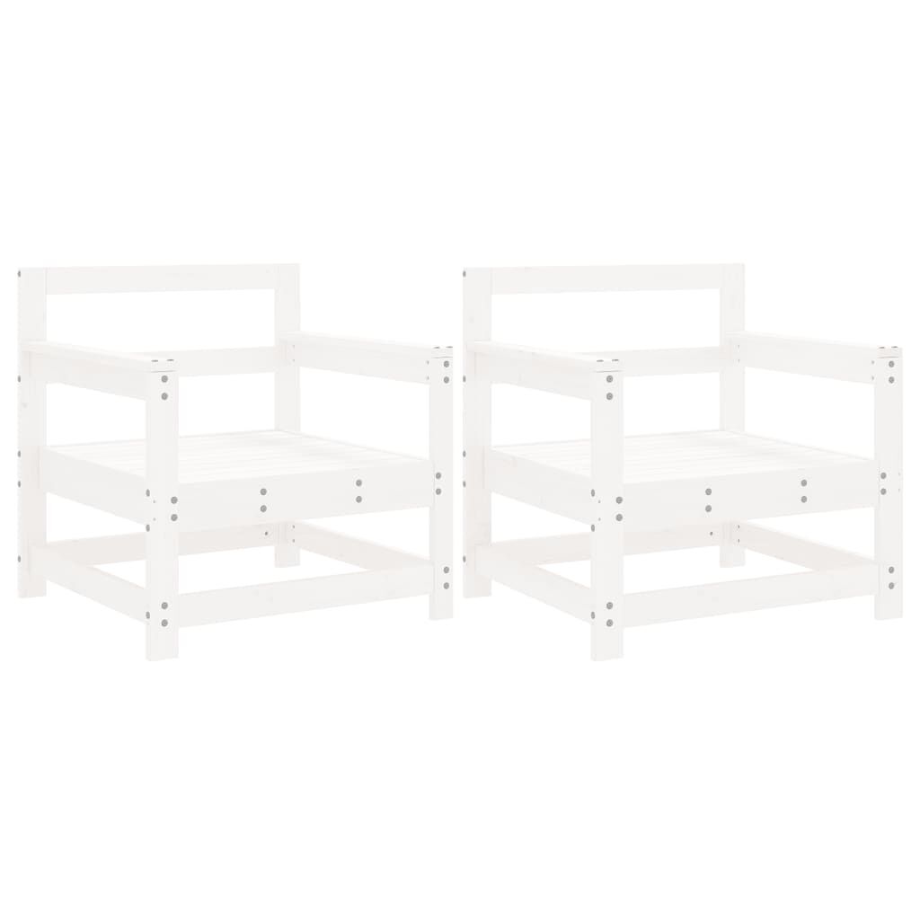 vidaXL Garden Chairs 2 pcs White Solid Wood Pine