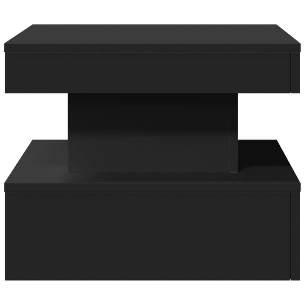vidaXL Coffee Table with LED Lights Black 50x50x40 cm