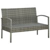 vidaXL 5 Piece Garden Lounge Set with Cushions Poly Rattan Grey