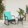 vidaXL Garden Rocking Chair with Cushions Black Poly Rattan