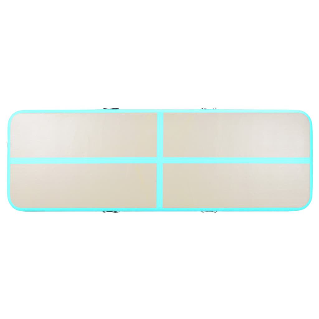 vidaXL Inflatable Gymnastics Mat with Pump 400x100x10 cm PVC Green