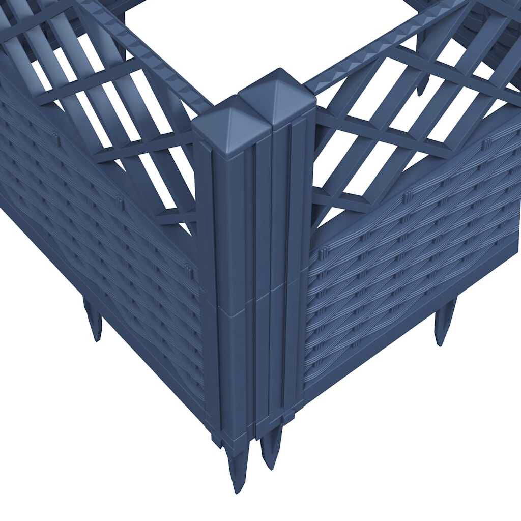 vidaXL Garden Planter with Pegs Blue Grey 43.5x43.5x43.5 cm PP
