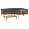 vidaXL 4 Piece Garden Pallet Sofa Set with Cushions Solid Wood Acacia