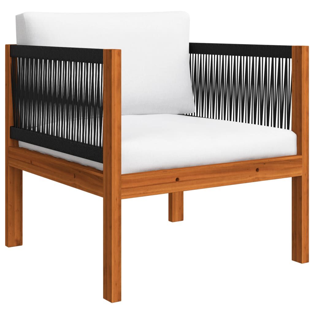 vidaXL 7 Piece Garden Lounge Set with Cushions Cream Solid Acacia Wood