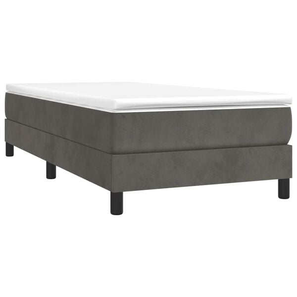 vidaXL Bed Frame without Mattress Dark Grey Twin Velvet (US Only)