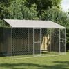 vidaXL Dog Cage Silver 400 x 200 x 256 cm Galvanised Steel