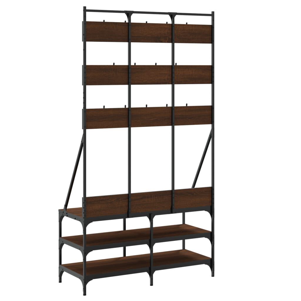 vidaXL Clothes Rack with Shoe Storage Brown Oak 100x40x184 cm