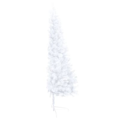 vidaXL Artificial Half Pre-lit Christmas Tree with Ball Set White 210 cm