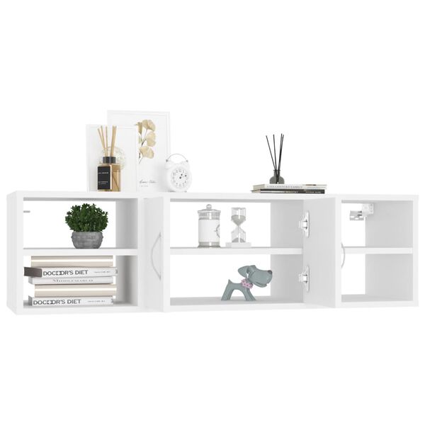 vidaXL Wall Shelf White 102x30x29 cm Engineered Wood