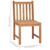 vidaXL Garden Chairs 4 pcs with Cushions Solid Teak Wood