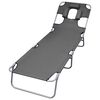 vidaXL Sunlounger | Grey | 600D Oxford fabric | Standard | Adjustable Armrests