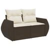 vidaXL 6 Piece Garden Sofa Set with Cushions Brown Poly Rattan