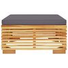 vidaXL Garden Footrest with Dark Grey Cushion Solid Wood Teak