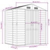 vidaXL Garden Shed Green 191x130x198 cm Galvanised Steel