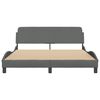 vidaXL Bed Frame "Dover" Dark Grey 152x203 cm Queen Fabric