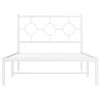 vidaXL Metal Bed Frame without Mattress with Headboard White 100x200cm