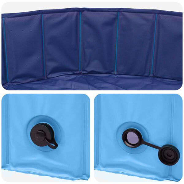 vidaXL Foldable Dog Swimming Pool Folding Blue 160 x 160 x 30 cm PVC
