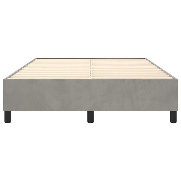 vidaXL Bed Frame without Mattress Light Grey Full Velvet (US Only)