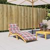 vidaXL Sun Lounger Cushion Red Check Pattern 186x58x4cm Oxford Fabric