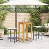 vidaXL 3 Piece Garden Bar Set Black Solid Wood Acacia and Poly Rattan