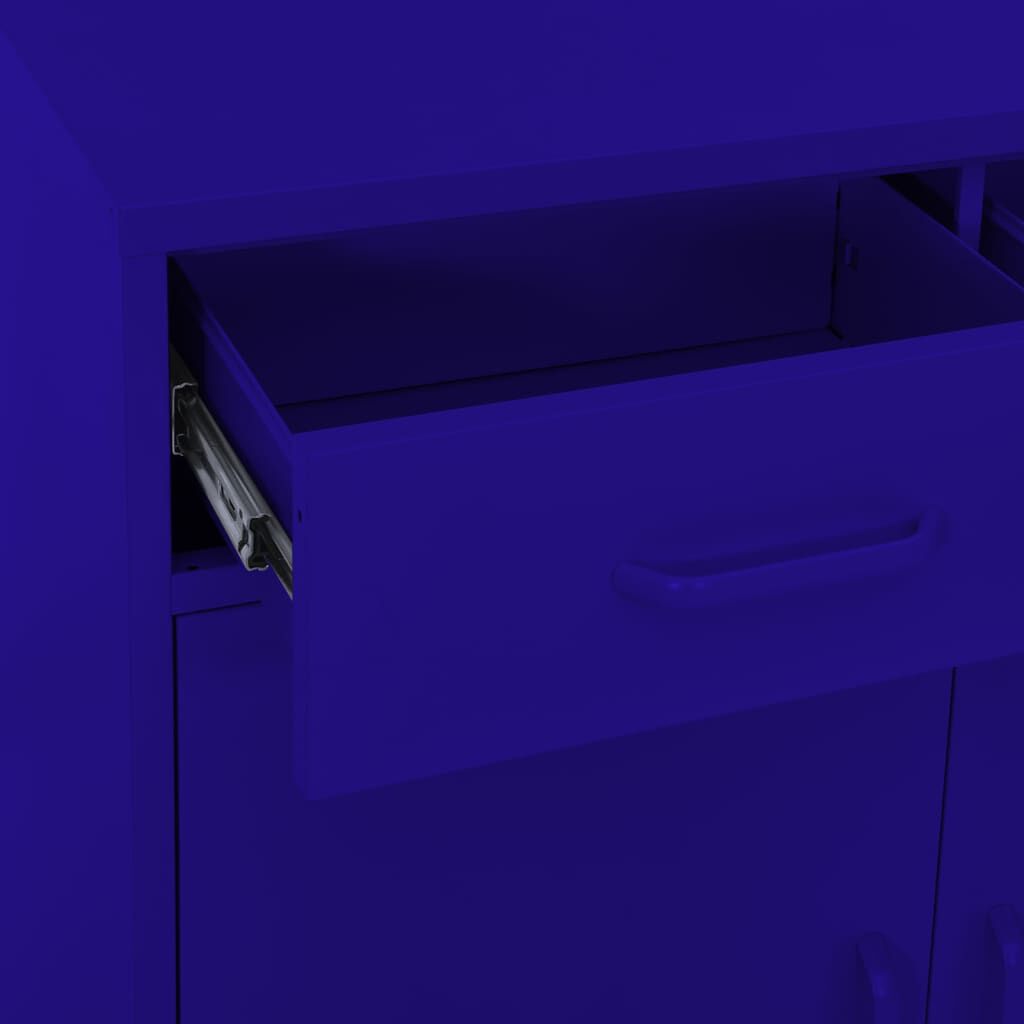 vidaXL Storage Cabinet Navy Blue 80x35x101.5 cm Steel