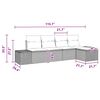 vidaXL Garden Sofa Set with Cushion 5 pcs Grey Poly Rattan