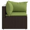 vidaXL Garden Corner Sofa with Cushions Brown Poly Rattan