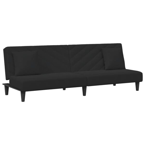 vidaXL 2 Piece Sofa Set with Pillows Black Velvet