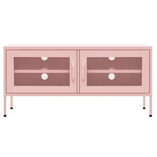 vidaXL TV Cabinet Pink 105x35x50 cm Steel