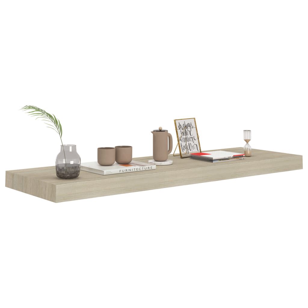 vidaXL Floating Wall Shelves 2 pcs Oak 80x23.5x3.8 cm MDF