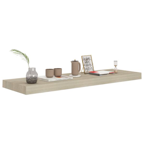 vidaXL Floating Wall Shelves 2 pcs Oak 80x23.5x3.8 cm MDF