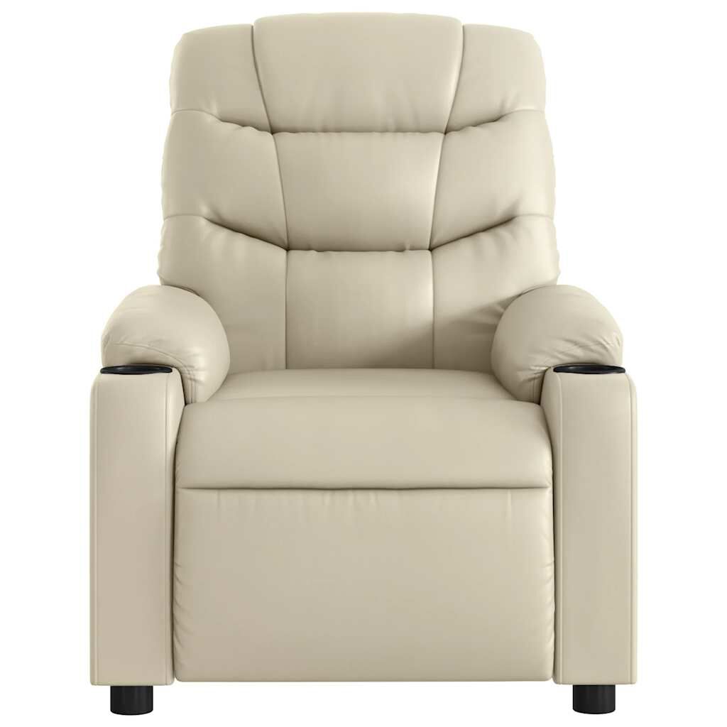 vidaXL Electric Massage Recliner Chair Cream Faux Leather
