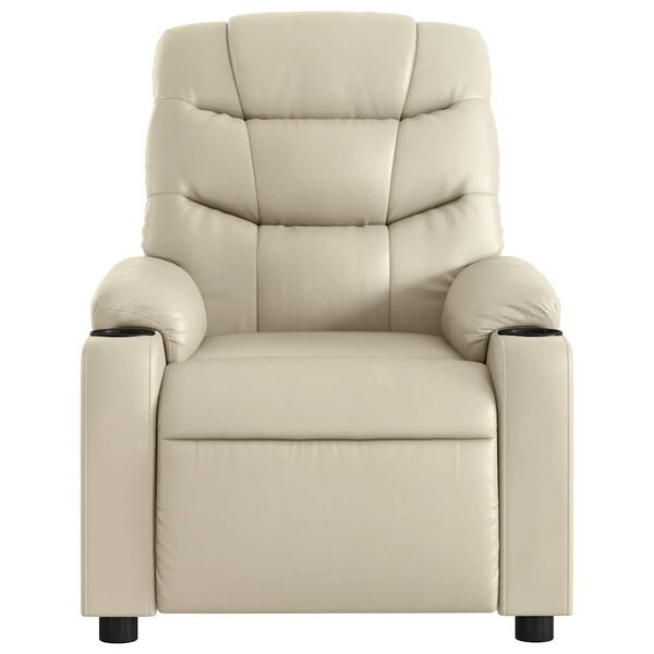 vidaXL Electric Massage Recliner Chair Cream Faux Leather