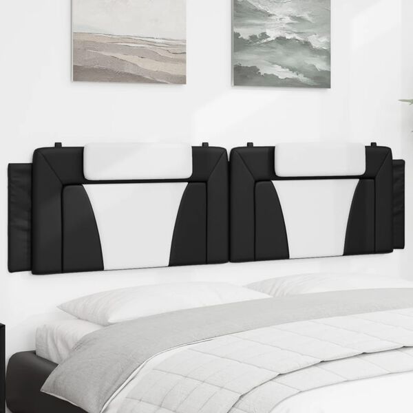 vidaXL Headboard Cushion "Viana" Black and White 193 cm Faux Leather