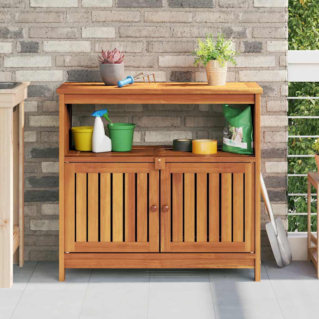 vidaXL Garden Console Table 80x35x75 cm Solid Wood Acacia