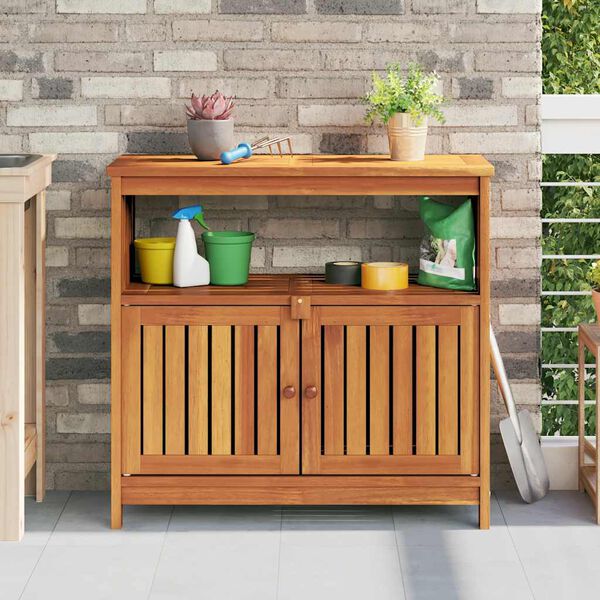 vidaXL Garden Console Table 80x35x75 cm Solid Wood Acacia
