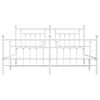 vidaXL Metal Bed Frame without Mattress with Footboard White 183x213cm