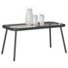 vidaXL Coffee Table Black 90 x 45 x 43 cm Poly Rattan, glass