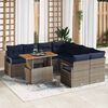 vidaXL Garden Dining Set with Cushion 9 pcs Grey and Navy