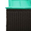 vidaXL Double Sun Lounger with Roof and Curtains Black Poly Rattan