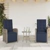 vidaXL Reclining Garden Chairs 2 pcs with Footrest Grey Poly Rattan