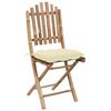 vidaXL Folding Garden Chairs 2 pcs with Cushions Bamboo